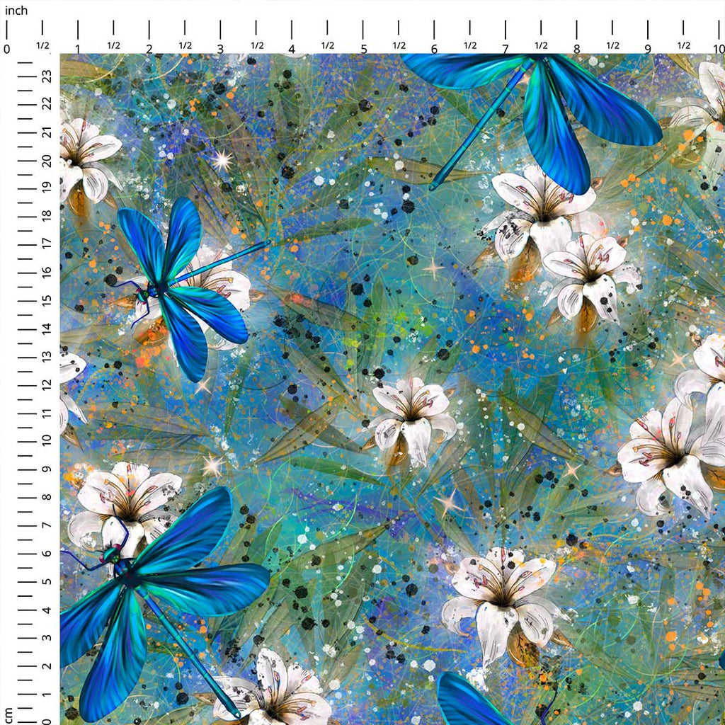 Dragonflies Bronze Fabric