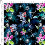 Dragonfly Floral Fabric