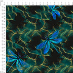 Dragonflies Gold Leaf Fabric