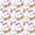 Dragonflies White Fabric