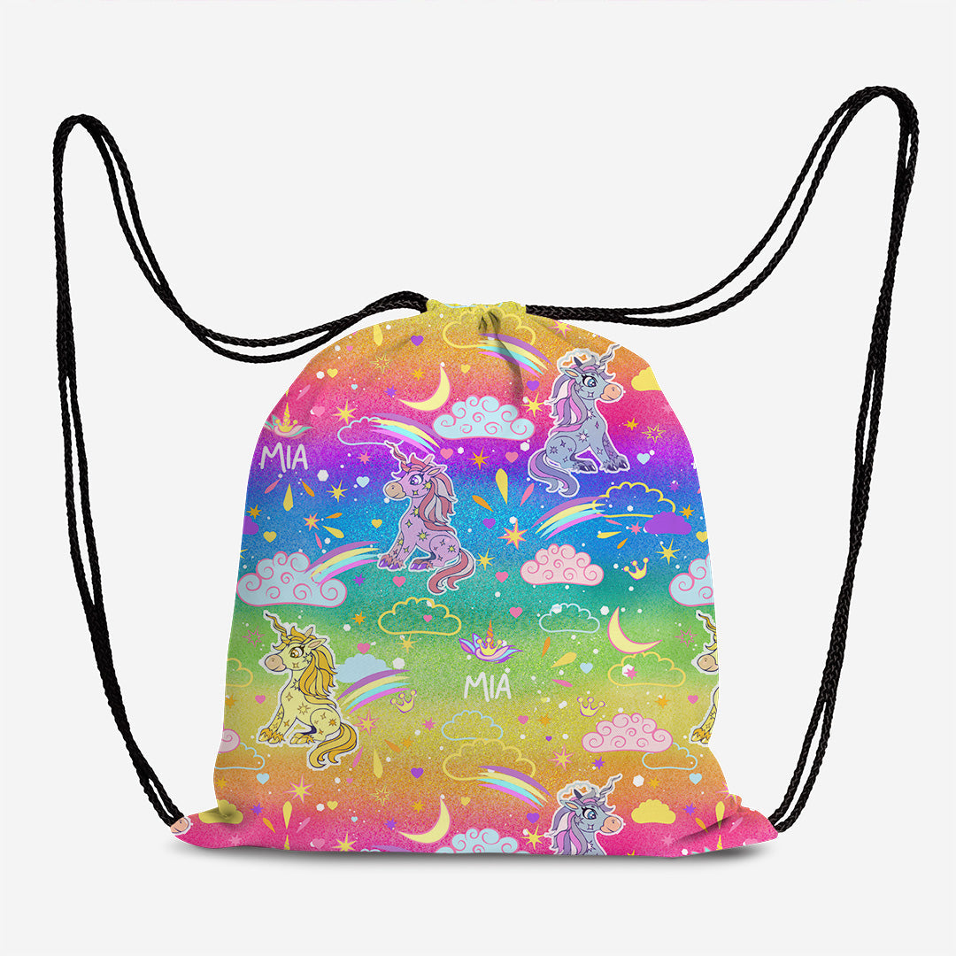 Personalised Rainbow Unicorns Fabric
