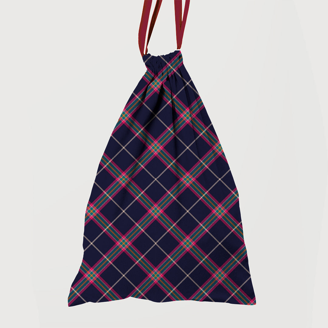 Navy Pink Plaid Fabric 1437