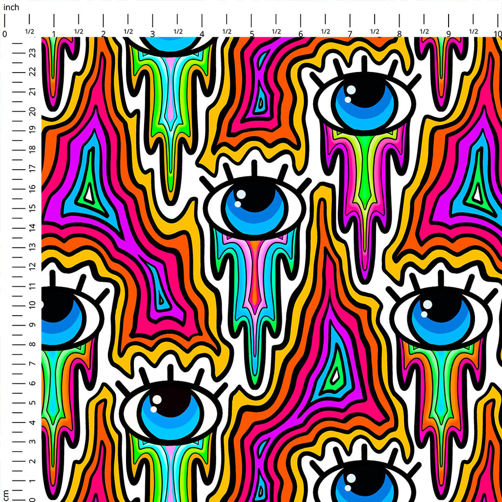 Drippy Eyes Rainbow Fabric