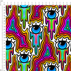 Drippy Eyes Rainbow Fabric