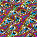Drippy Eyes Rainbow Fabric
