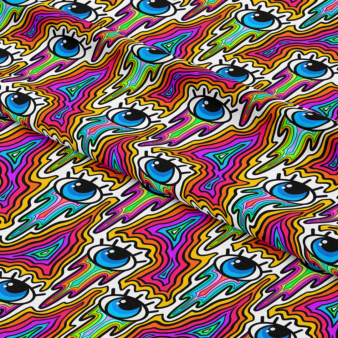 Drippy Eyes Rainbow Fabric