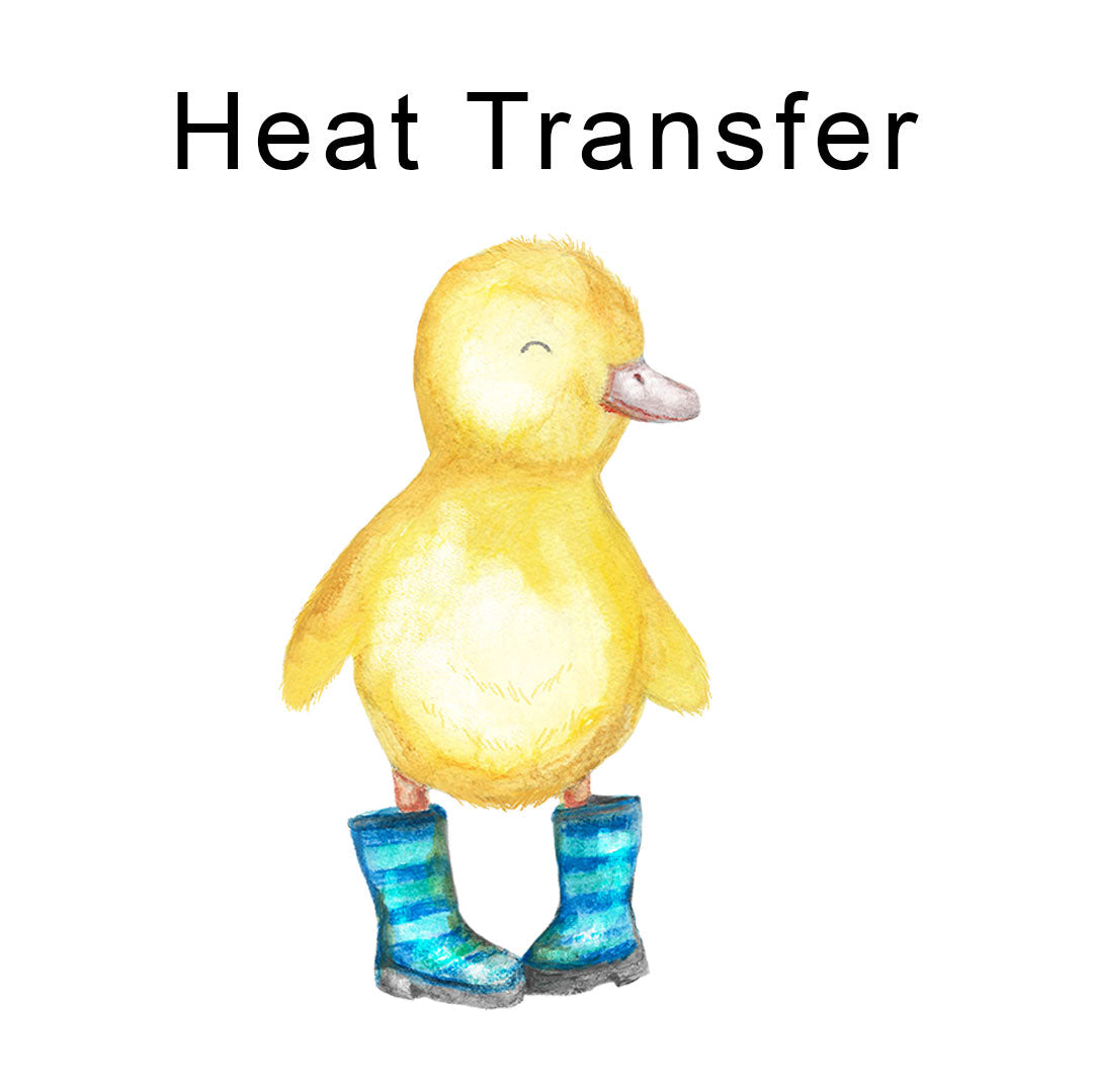 Duck Blue Boots Iron on fabric heat transfer DTF-45