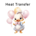Duck and Balloons Iron on Fabric Heat Transfer DTF-181
