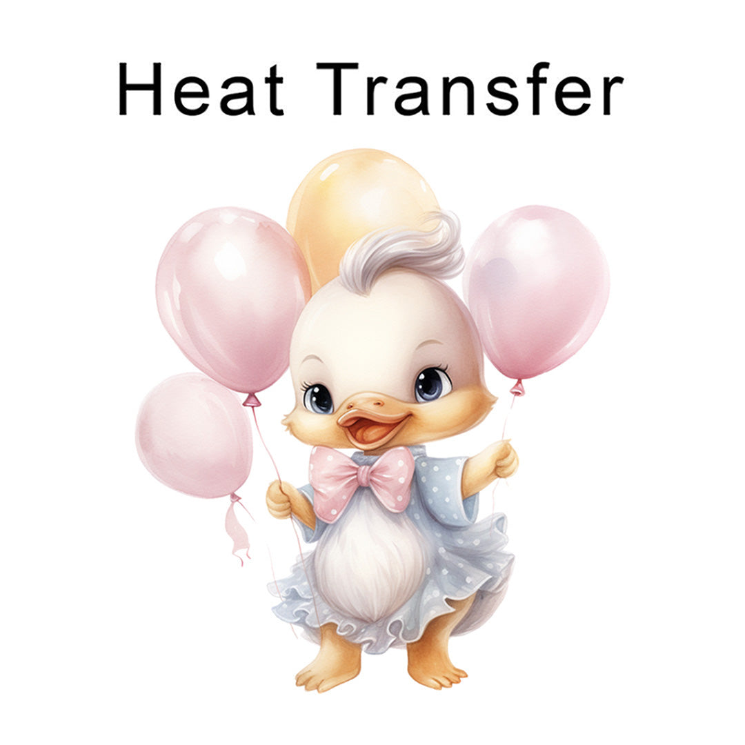 Duck and Balloons Iron on Fabric Heat Transfer DTF-181