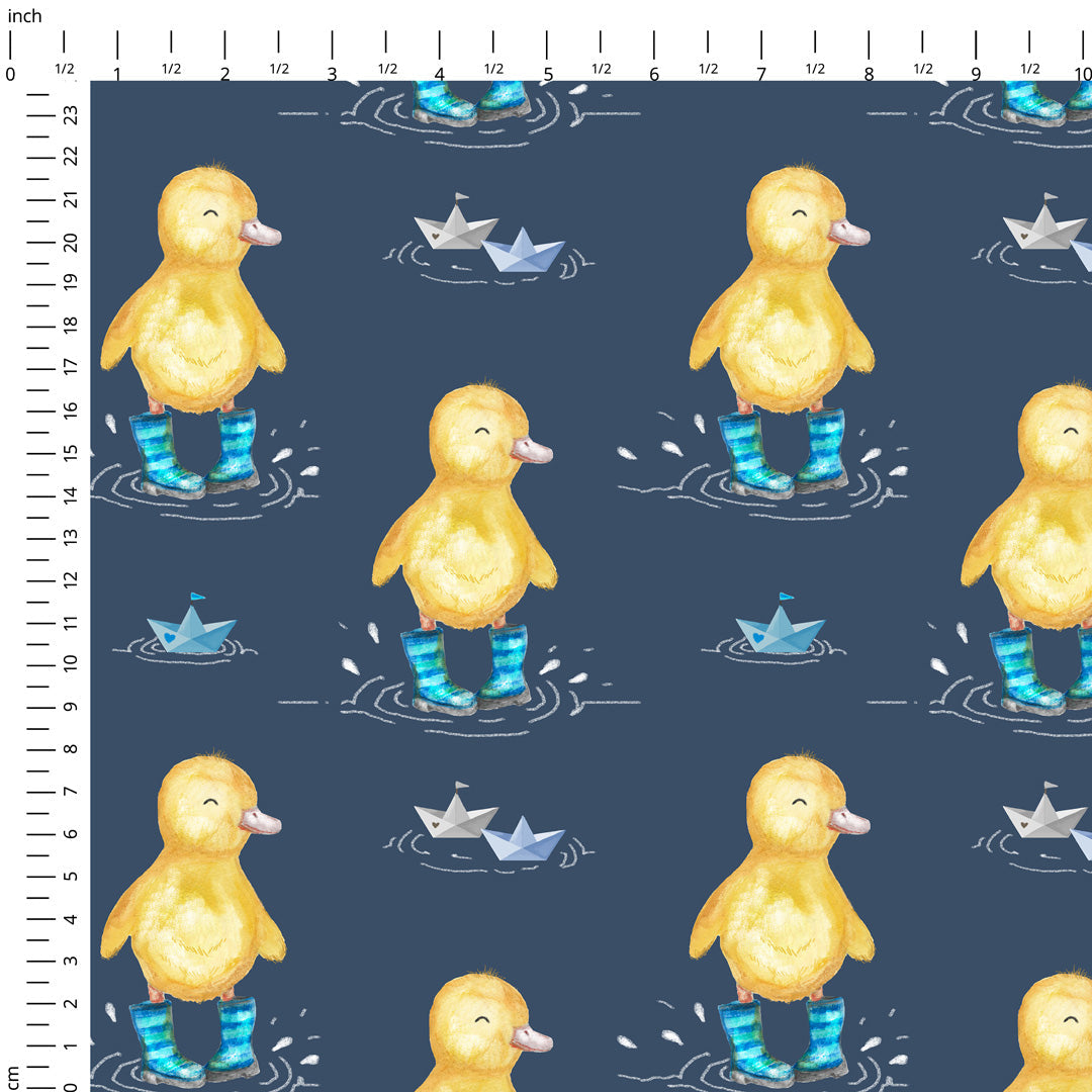 Ducklings Navy Fabric