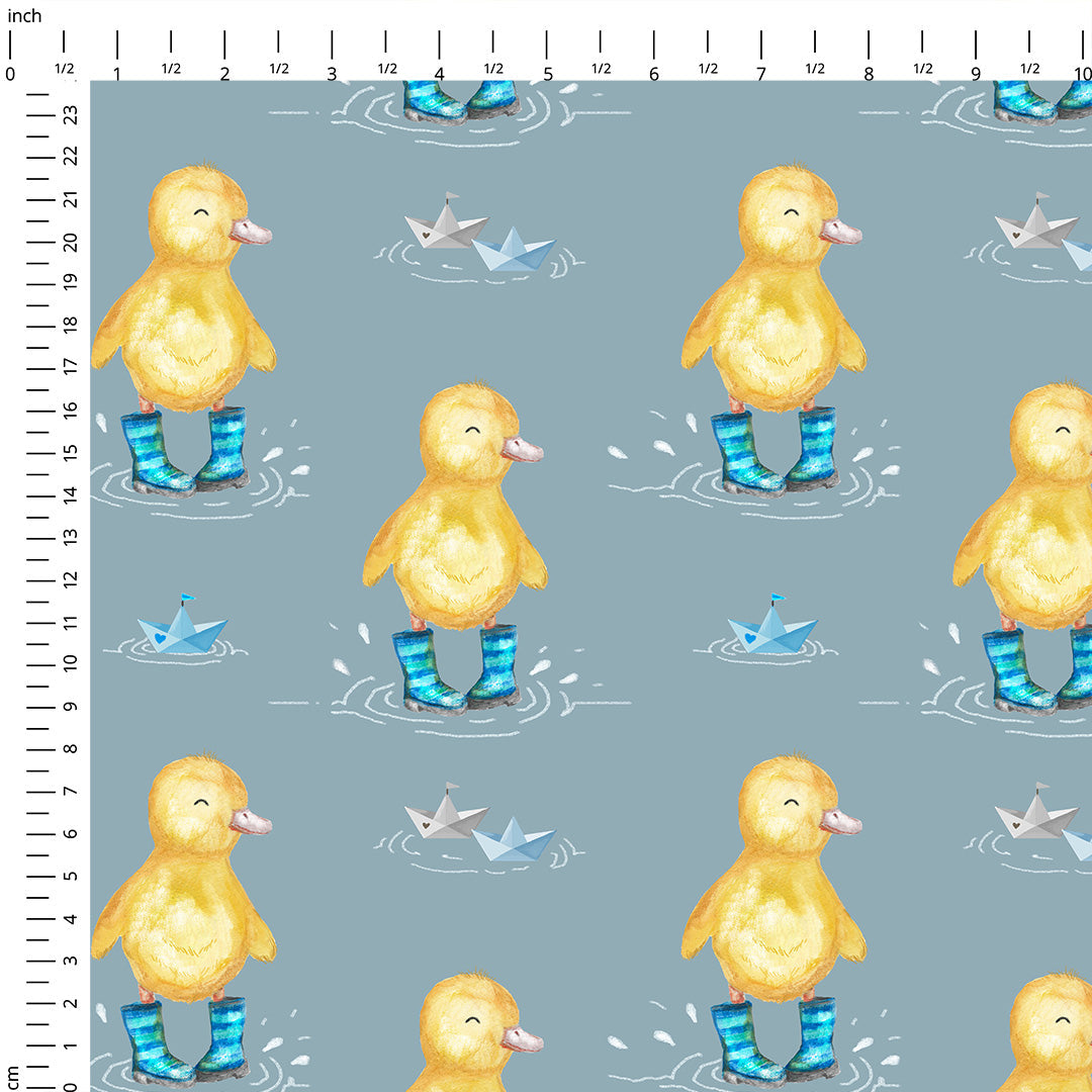 Ducklings Light Blue Fabric