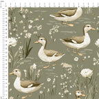 Ducks Sage Fabric