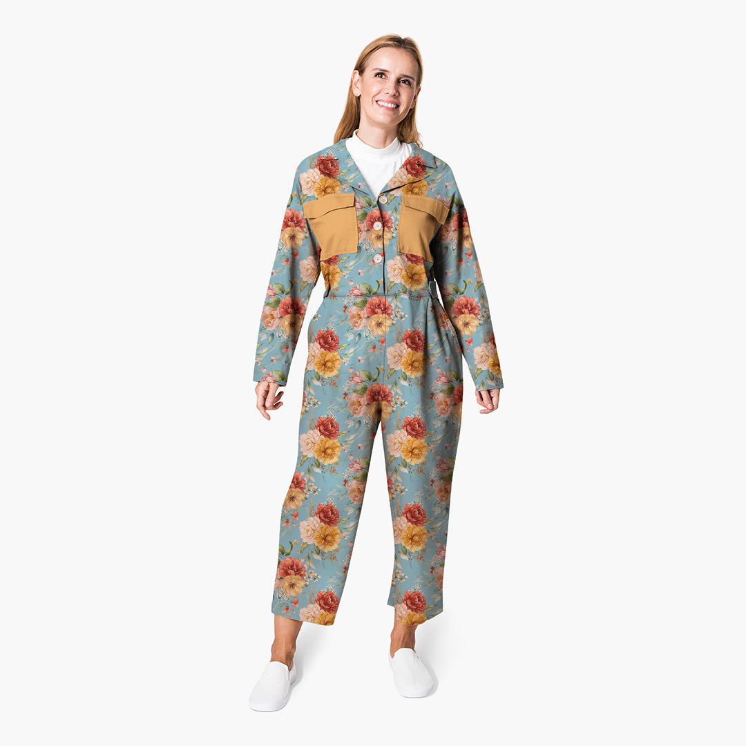 Dutch Floral Blue Fabric