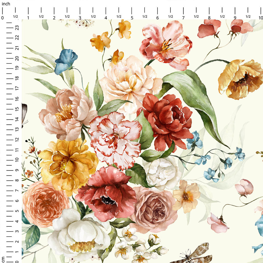 Dutch Floral Cream Fabric