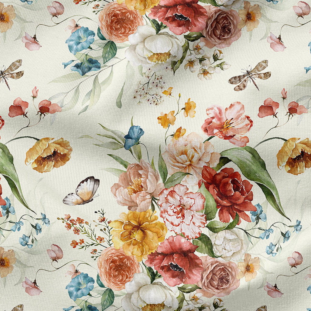 Dutch Floral Cream Fabric