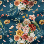 Dutch Floral Teal Fabric