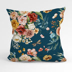 Dutch Floral Teal Fabric