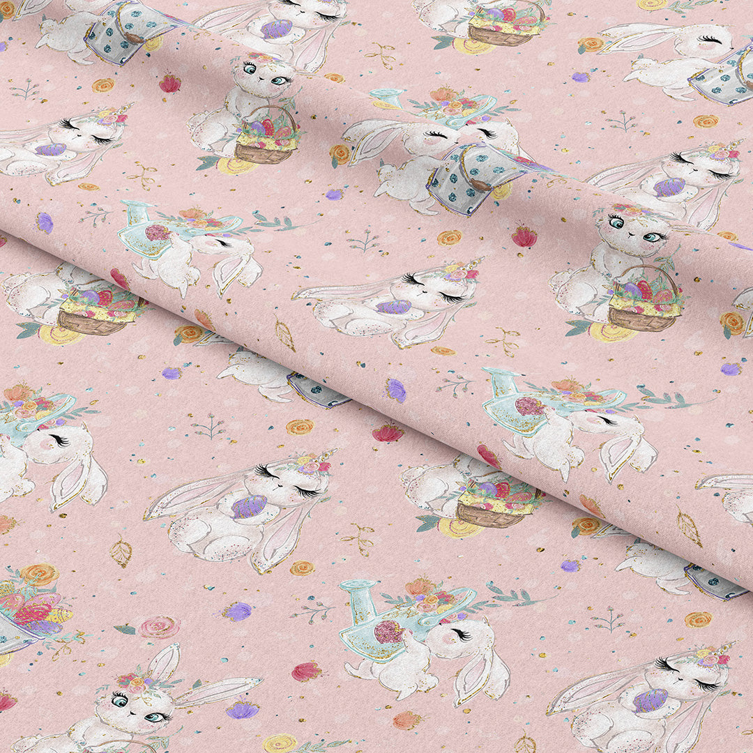 Easter Bunny Pink Fabric