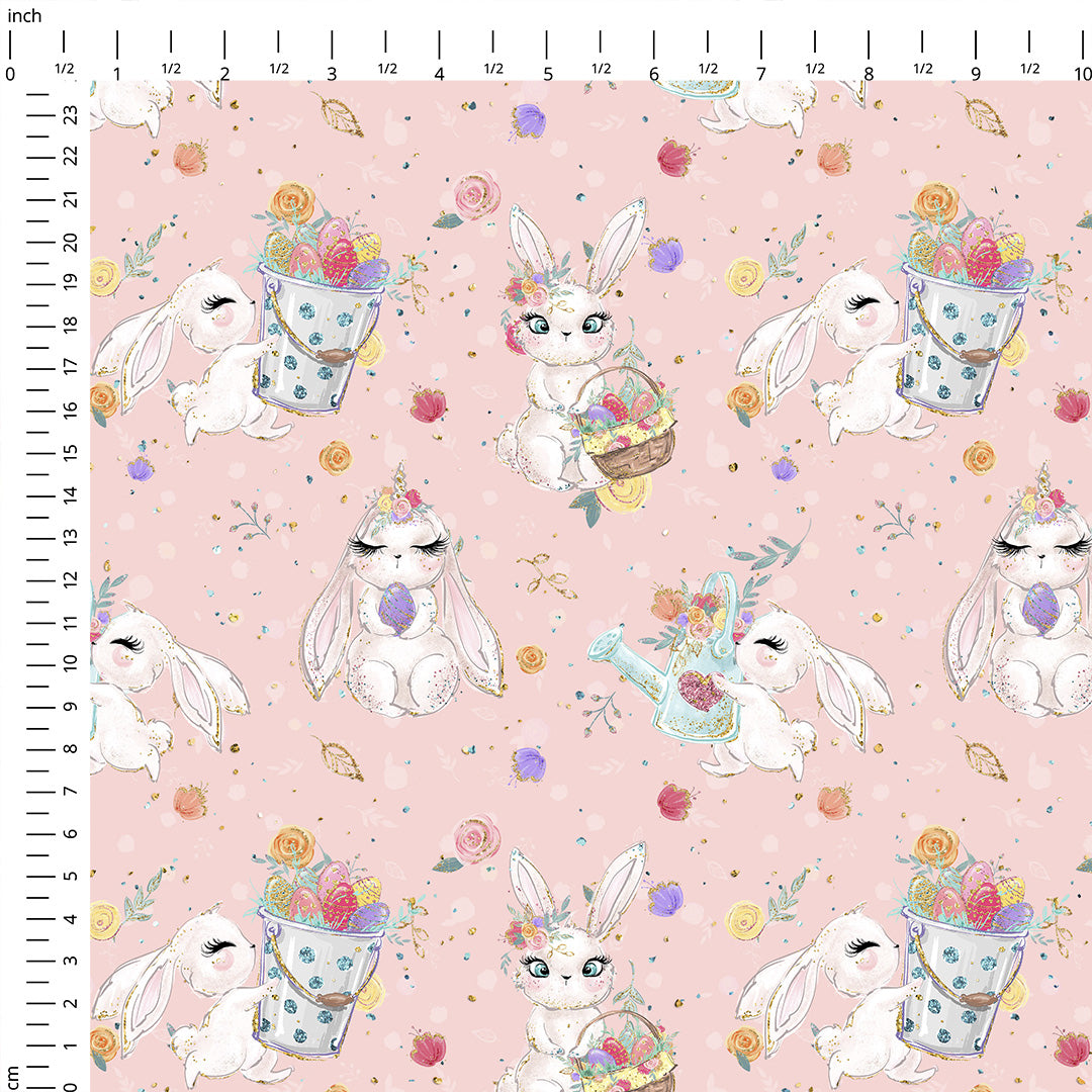 Easter Bunny Pink Fabric