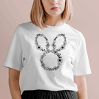 Easter Bunny Floral Iron on Fabric Heat Transfer DTF-109