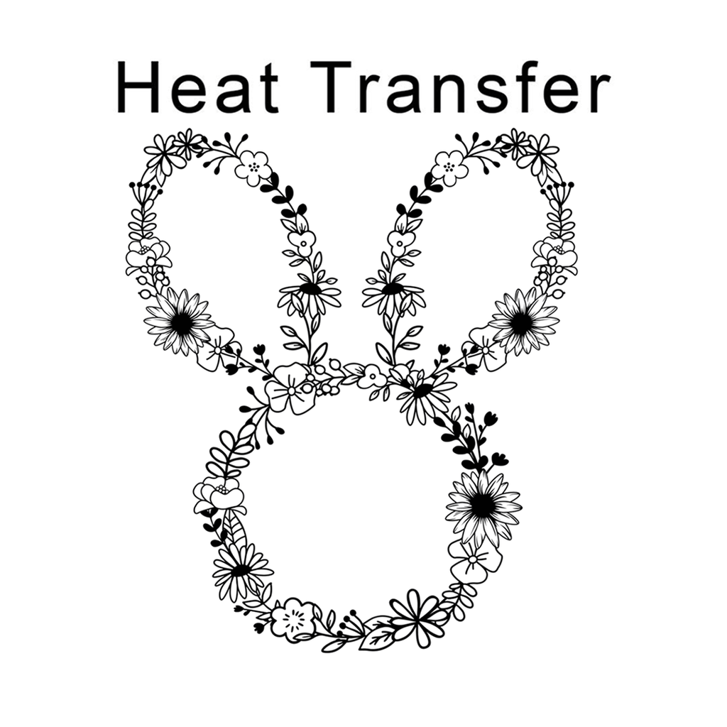 Easter Bunny Floral Iron on Fabric Heat Transfer DTF-109