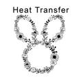 Easter Bunny Floral Iron on Fabric Heat Transfer DTF-109