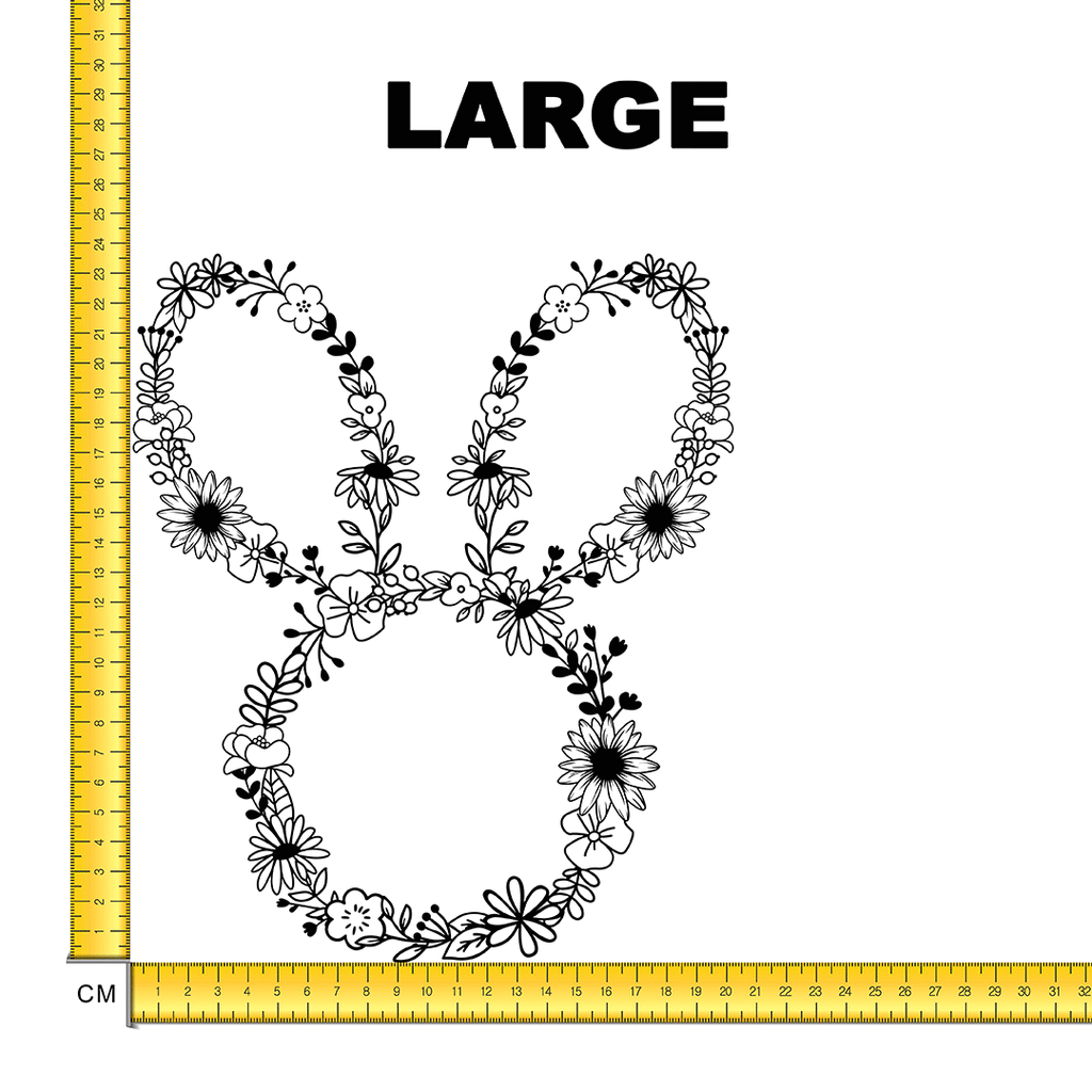 Easter Bunny Floral Iron on Fabric Heat Transfer DTF-109