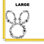 Easter Bunny Floral Iron on Fabric Heat Transfer DTF-109