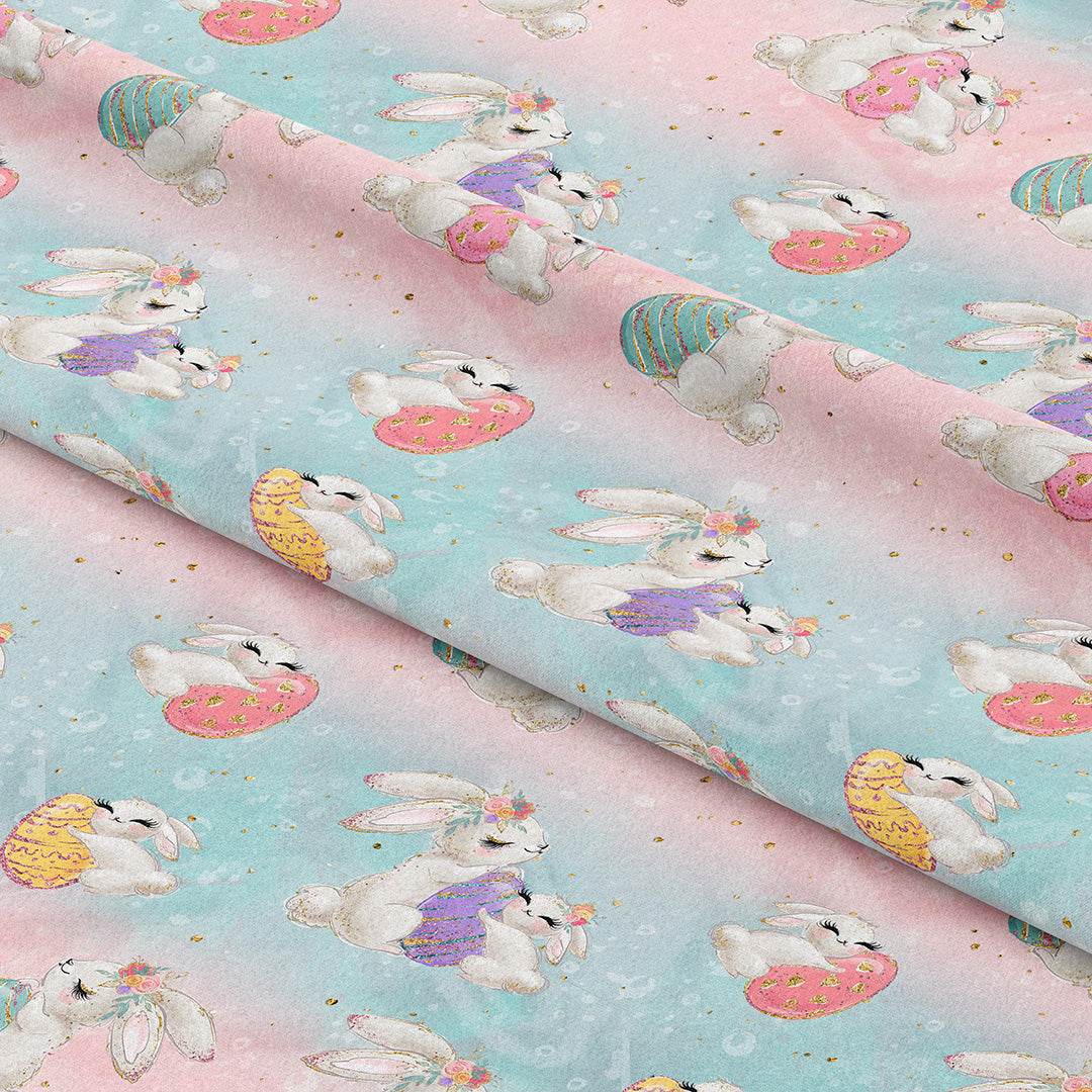 Easter Bunny Stripes Fabric