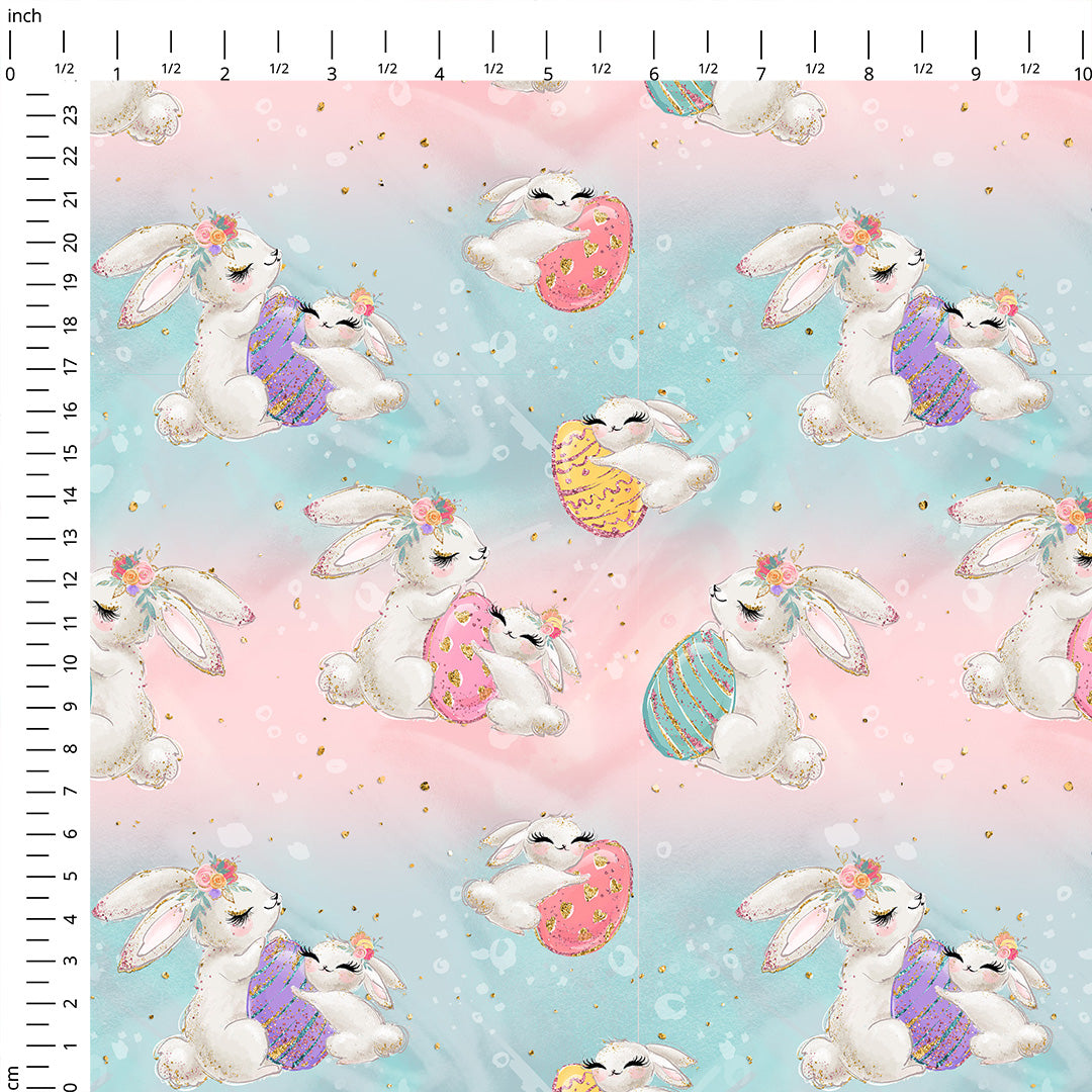 Easter Bunny Stripes Fabric