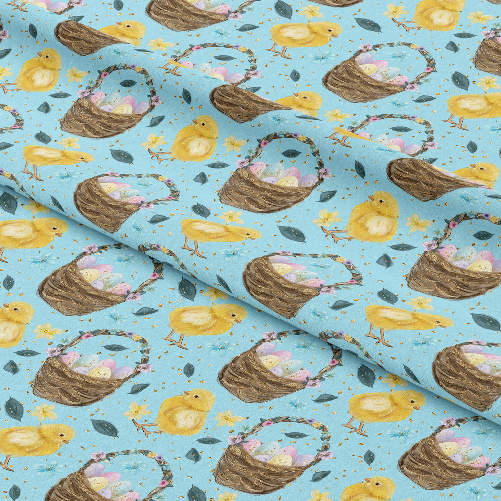 Easter Basket Blue Fabric