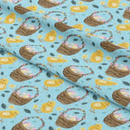 Easter Basket Blue Fabric
