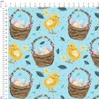 Easter Basket Blue Fabric
