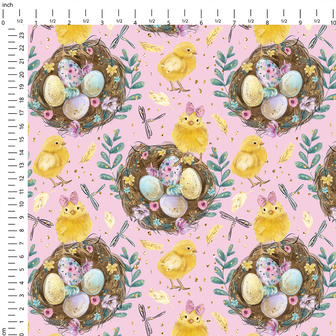 Easter Basket Pink Fabric