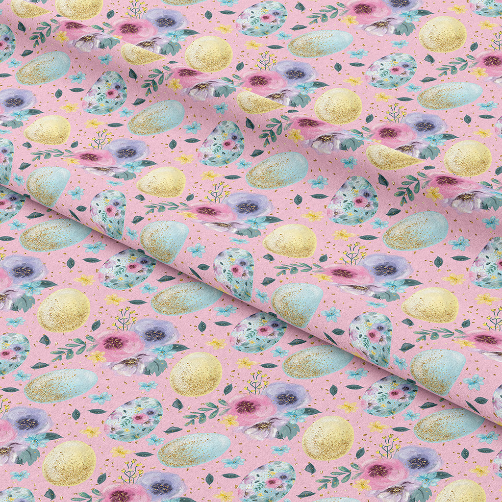 Easter Glitter Eggs Fabric