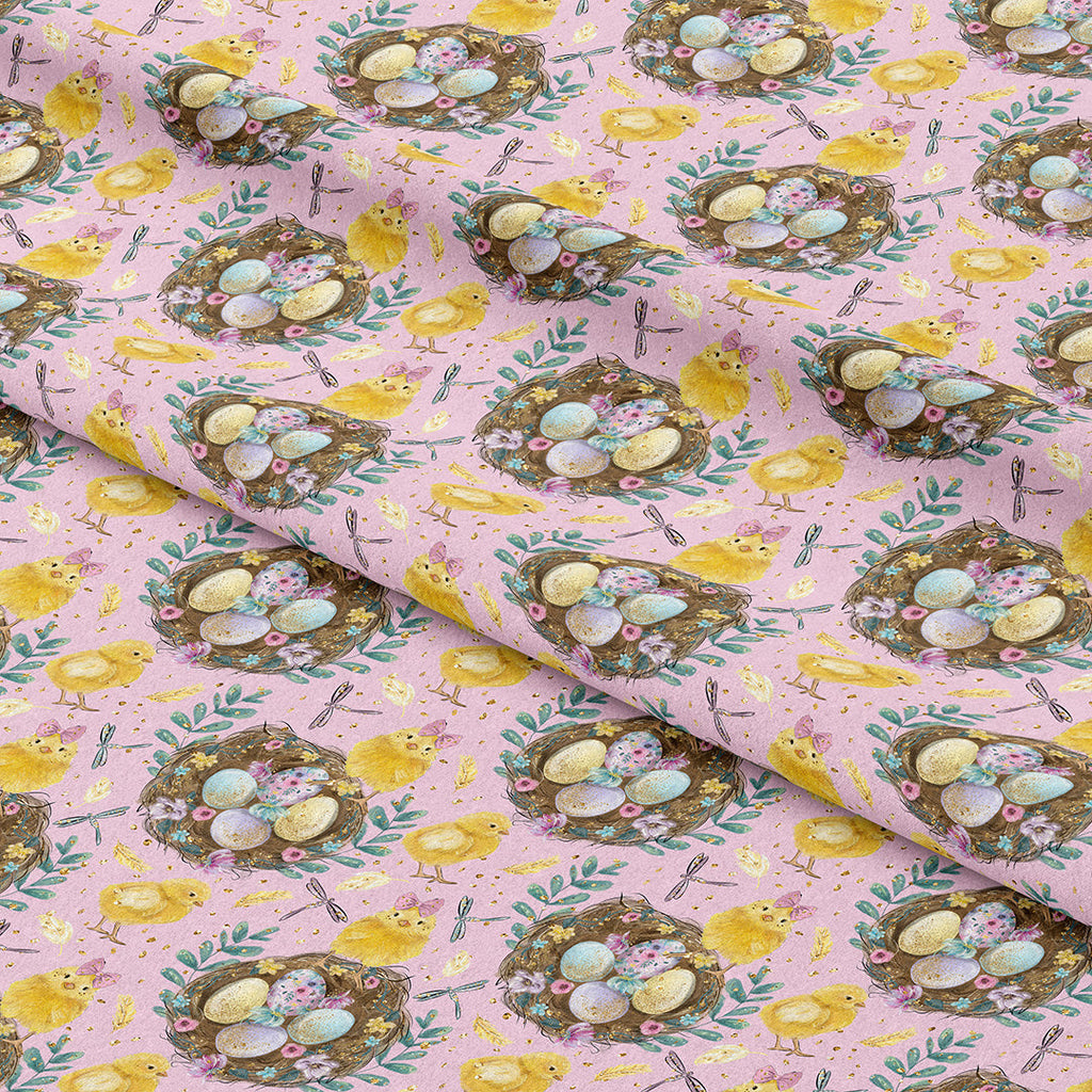 Easter Basket Pink Fabric
