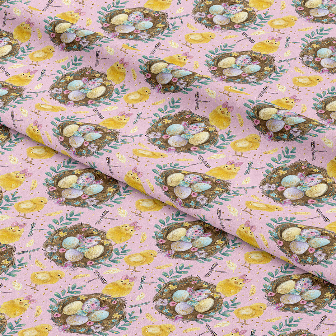 Easter Basket Pink Fabric