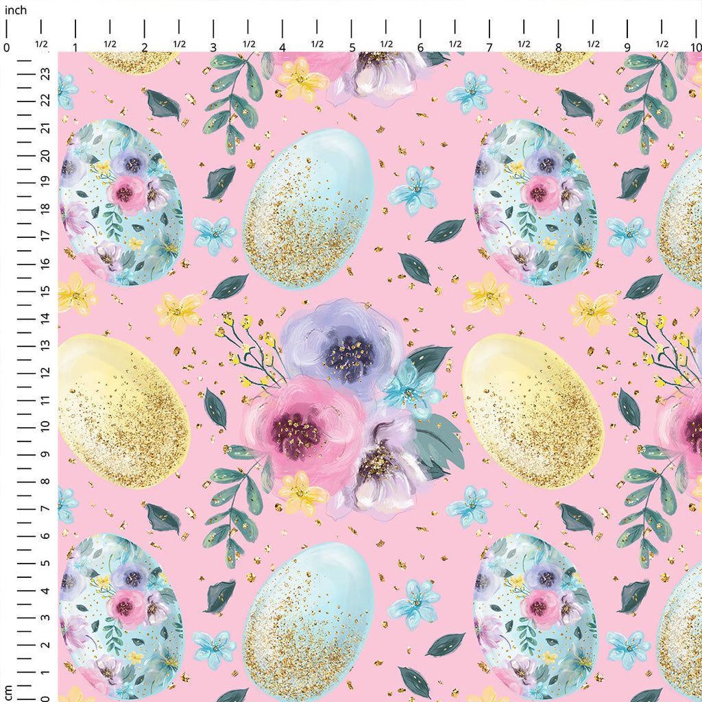 Easter Glitter Eggs Fabric