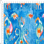 Electric Blue Ikat Fabric