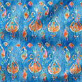 Electric Blue Ikat Fabric