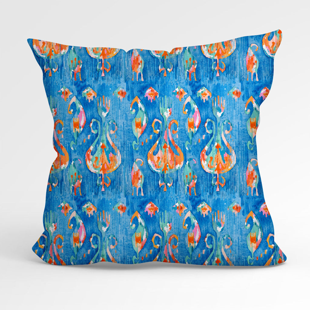 Electric Blue Ikat Fabric