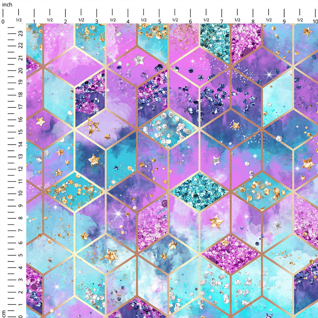 Electric Sky Geometric Fabric