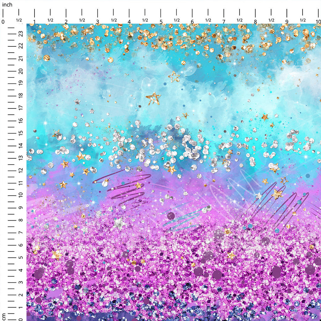 Electric Sky Glitter Fabric