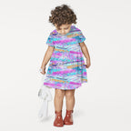 Electric Sky Swoosh Blue Fabric