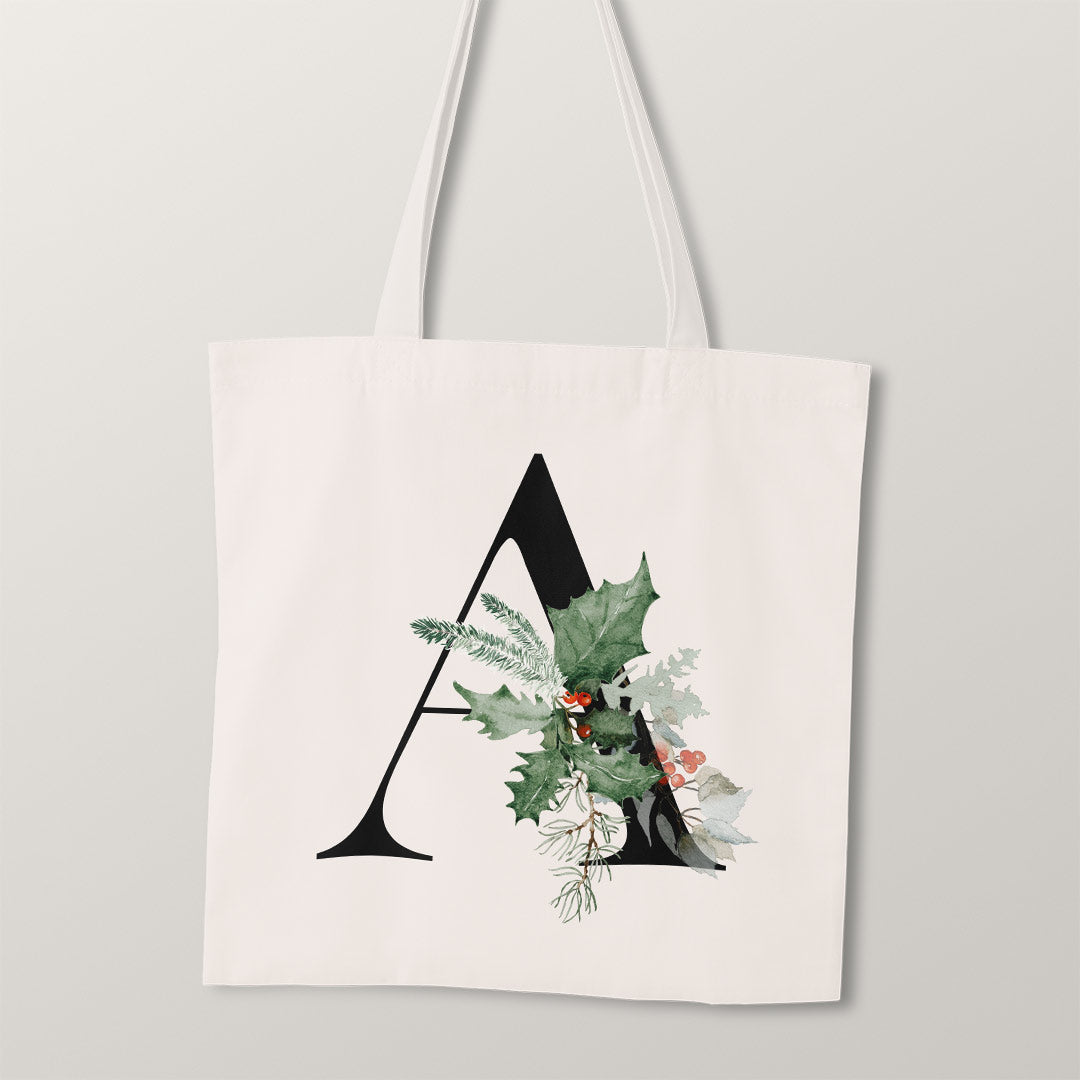 TOTE Elegant Christmas Letters Fabric Bag Panel