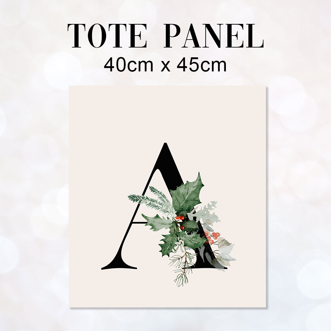 TOTE Elegant Christmas Letters Fabric Bag Panel