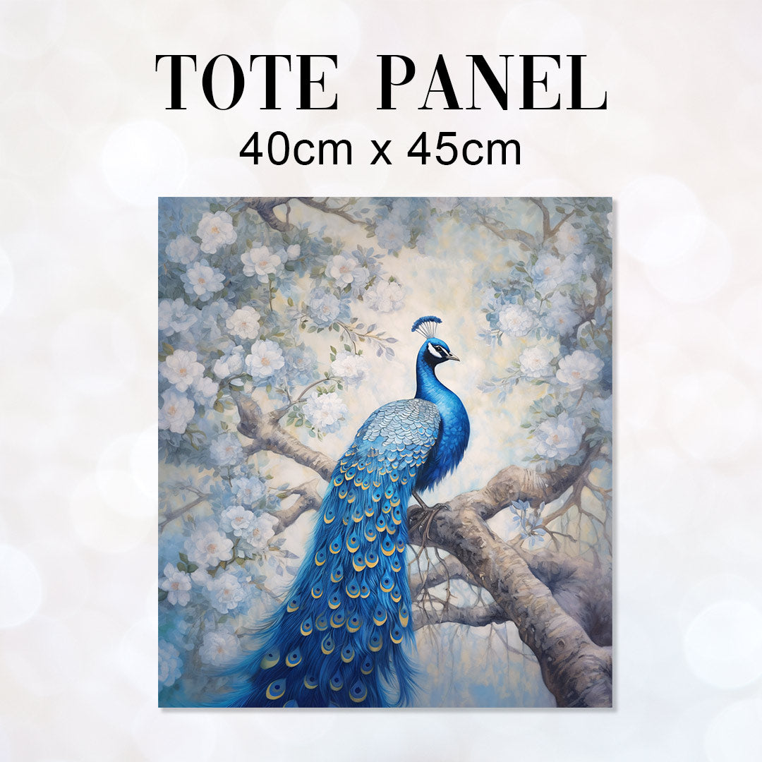 TOTE Elegant Peacock Fabric Bag Panel