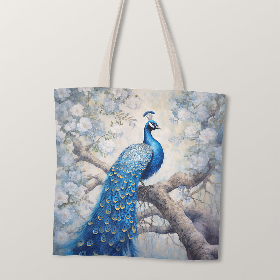 TOTE Elegant Peacock Fabric Bag Panel