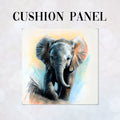 CUSHION Fabric Panel Elephant Pastel Sketch CP-110
