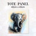 TOTE Elephant Pastel Sketch Fabric Bag Panel TP-162